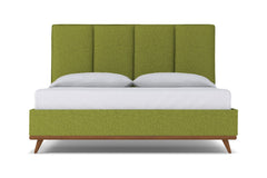 Carter Upholstered Platform Bed :: Leg Finish: Pecan / Size: California King