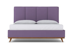 Carter Upholstered Velvet Platform Bed :: Leg Finish: Pecan / Size: Queen Size