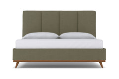 Carter Upholstered Platform Bed :: Leg Finish: Pecan / Size: California King