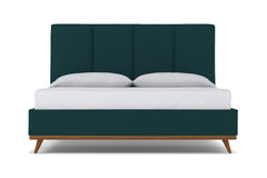 Carter Upholstered Platform Bed :: Leg Finish: Pecan / Size: Queen Size