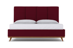 Carter Upholstered Velvet Platform Bed :: Leg Finish: Pecan / Size: California King