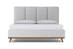 Carter Upholstered Platform Bed :: Leg Finish: Pecan / Size: Full Size