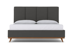 Carter Upholstered Platform Bed :: Leg Finish: Pecan / Size: California King