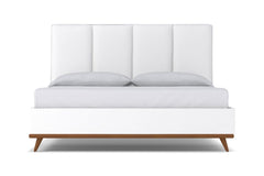 Carter Upholstered Platform Bed :: Leg Finish: Pecan / Size: California King