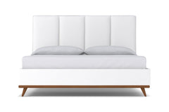 Carter Upholstered Platform Bed :: Leg Finish: Pecan / Size: King