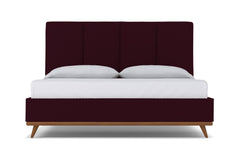 Carter Upholstered Velvet Platform Bed :: Leg Finish: Pecan / Size: California King