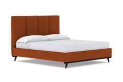 Carter Upholstered Velvet Platform Bed :: Leg Finish: Espresso / Size: Full Size