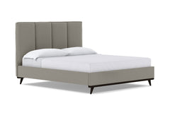 Carter Upholstered Velvet Platform Bed :: Leg Finish: Espresso / Size: Queen Size