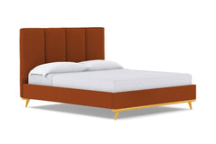Carter Upholstered Velvet Platform Bed :: Leg Finish: Natural / Size: King