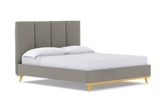 Carter Upholstered Velvet Platform Bed :: Leg Finish: Natural / Size: Full Size
