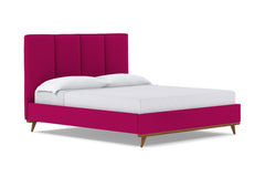 Carter Upholstered Velvet Platform Bed :: Leg Finish: Pecan / Size: King