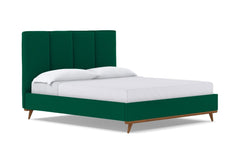 Carter Upholstered Platform Bed :: Leg Finish: Pecan / Size: King