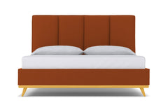 Carter Upholstered Velvet Platform Bed :: Leg Finish: Natural / Size: Queen Size