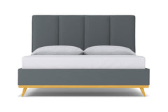 Carter Upholstered Platform Bed :: Leg Finish: Natural / Size: Queen Size
