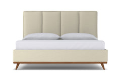 Carter Upholstered Platform Bed :: Leg Finish: Pecan / Size: California King