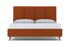 Carter Upholstered Platform Bed :: Leg Finish: Pecan / Size: California King