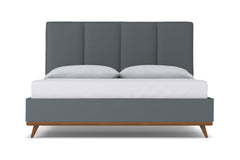 Carter Upholstered Platform Bed :: Leg Finish: Pecan / Size: California King