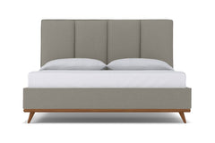 Carter Upholstered Platform Bed :: Leg Finish: Pecan / Size: California King