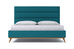 Cooper Upholstered Platform Bed :: Leg Finish: Pecan / Size: California King