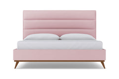 Cooper Upholstered Platform Bed :: Leg Finish: Pecan / Size: Queen Size