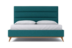 Cooper Upholstered Platform Bed :: Leg Finish: Pecan / Size: Queen Size