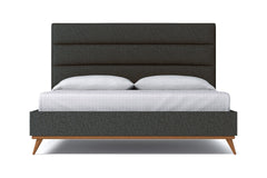 Cooper Upholstered Platform Bed :: Leg Finish: Pecan / Size: Queen Size