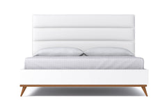 Cooper Upholstered Platform Bed :: Leg Finish: Pecan / Size: Queen Size