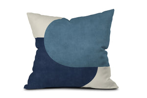 Halfmoon Colorblock Blue Toss Pillow by Moonlightprint