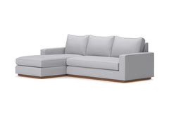 Harper 2pc Sleeper Sectional :: Leg Finish: Pecan / Sleeper Option: Deluxe Innerspring Mattress / Configuration: LAF - Chaise on the Left