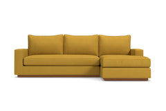 Harper 2pc Sleeper Sectional :: Leg Finish: Pecan / Sleeper Option: Memory Foam Mattress / Configuration: RAF - Chaise on the Right