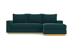 Harper Reversible Velvet Chaise Sofa :: Leg Finish: Natural