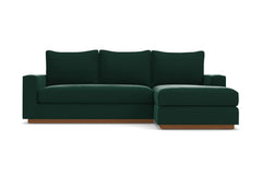 Harper Reversible Velvet Chaise Sofa :: Leg Finish: Pecan