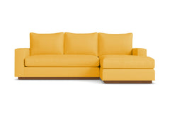 Harper Reversible Velvet Chaise Sofa :: Leg Finish: Pecan