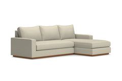 Harper 2pc Sleeper Sectional :: Leg Finish: Pecan / Sleeper Option: Memory Foam Mattress / Configuration: RAF - Chaise on the Right