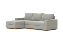 Harper 2pc Sleeper Sectional :: Leg Finish: Pecan / Sleeper Option: Deluxe Innerspring Mattress / Configuration: LAF - Chaise on the Left