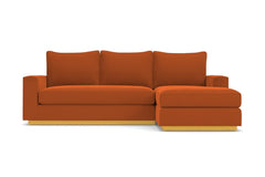Harper Reversible Velvet Chaise Sofa :: Leg Finish: Natural