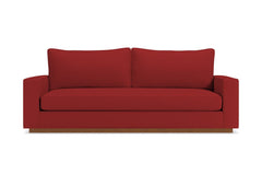 Harper Queen Size Sleeper Sofa Bed :: Leg Finish: Pecan / Sleeper Option: Memory Foam Mattress