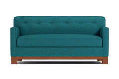 Harrison Ave Twin Size Sleeper Sofa Bed :: Leg Finish: Pecan / Sleeper Option: Memory Foam Mattress