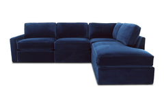 Phoenix 4pc Modular Sectional Sofa :: Configuration: RAF - Chaise on the Right / Arm Style: Track Arm