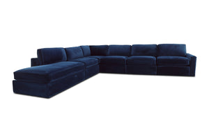 Phoenix 6pc Modular Sectional Sofa :: Configuration: L.A.F. - Chaise on the Left / Arm Style: Track Arm