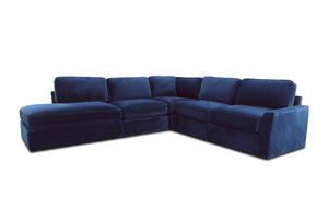 Phoenix 5pc Modular Sectional Sofa :: Configuration: L.A.F. - Chaise on the Left / Arm Style: Flared Arm