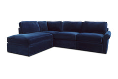 Phoenix 4pc Modular Sectional Sofa :: Configuration: L.A.F. - Chaise on the Left / Arm Style: Rolled Arm