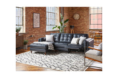 Keating 2pc Leather Sectional Sofa with Power Footrest :: Configuration: LAF - Chaise on the Left