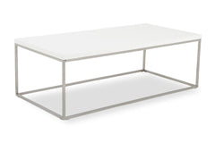 Kings Road Rect. Coffee Table WHITE/CHROME