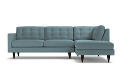 Logan 2pc Velvet Sectional Sofa :: Leg Finish: Espresso / Configuration: RAF - Chaise on the Right