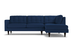 Logan 2pc Velvet Sectional Sofa :: Leg Finish: Espresso / Configuration: RAF - Chaise on the Right