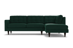 Logan 2pc Velvet Sectional Sofa :: Leg Finish: Espresso / Configuration: RAF - Chaise on the Right