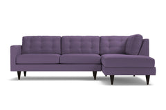 Logan 2pc Velvet Sectional Sofa :: Leg Finish: Espresso / Configuration: RAF - Chaise on the Right