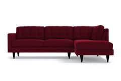 Logan 2pc Velvet Sectional Sofa :: Leg Finish: Espresso / Configuration: RAF - Chaise on the Right