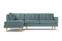 Logan 2pc Velvet Sectional Sofa :: Leg Finish: Natural / Configuration: LAF - Chaise on the Left